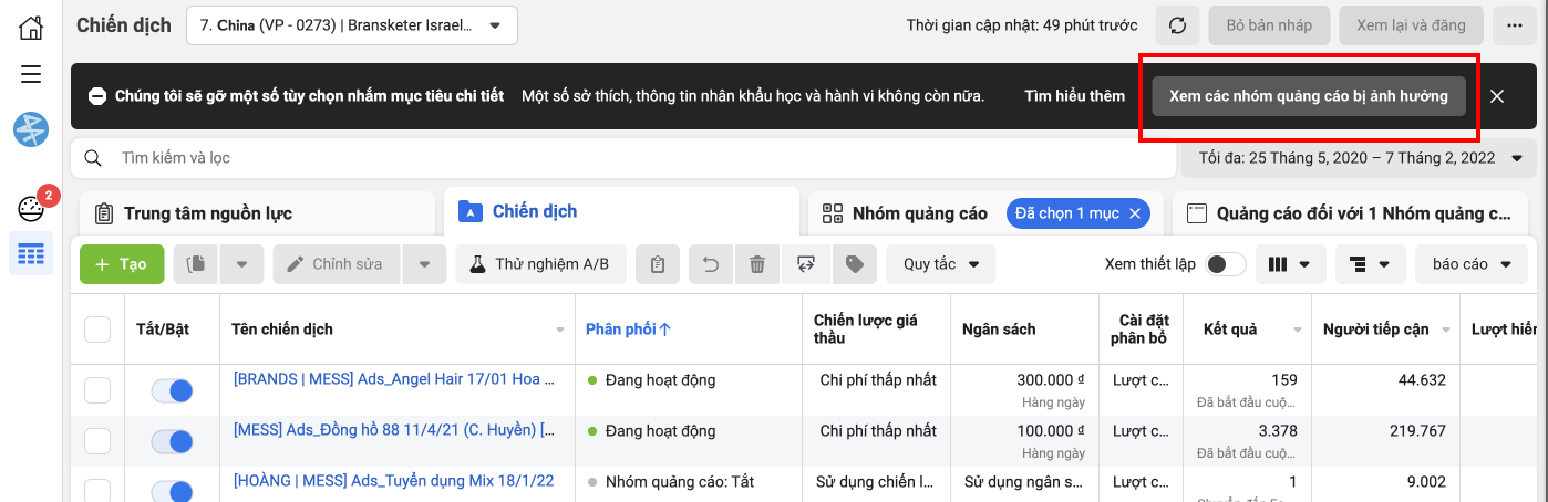 [CẬP NHẬT] Thay đổi về mục tiêu nhắm tới trong nền tảng Facebook Ads từ 19/1/2022